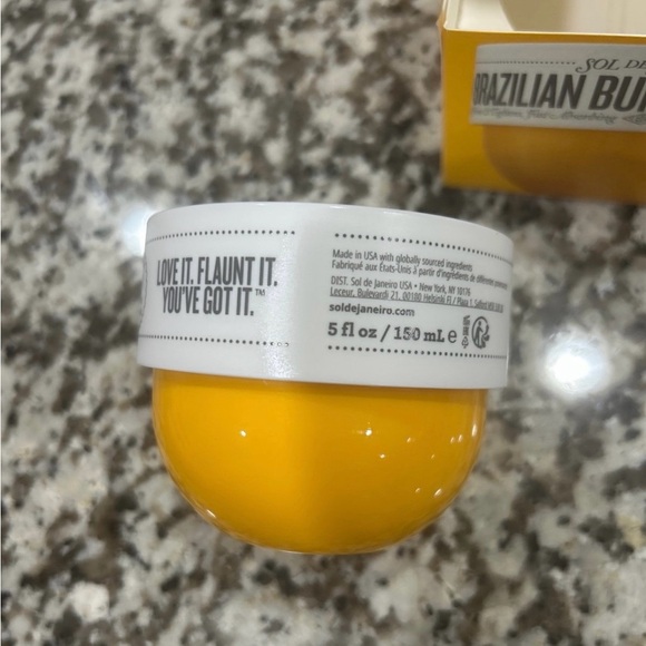 Sol de Janeiro Bright Yellow Brazilian Bum Bum Cream Jar with White Lid - Picture 2 of 5